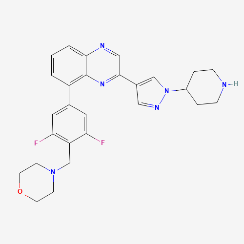4-[[2,6-difluoro-4-[3-(1-piperidin-4-ylpyrazol-4-yl)quinoxalin-5-yl]phenyl]methyl]morpholine;dihydrochloride (CAS: 1092499-93-8) - Related Chemical Product