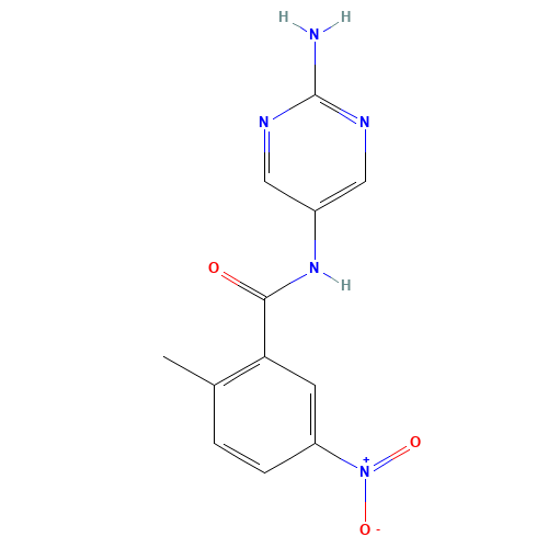 N-(2-aminopyrimidin-5-yl)-2-methyl-5-nitrobenzamide (CAS: 925896-84-0) - Chemical Structure and Molecular Formula 