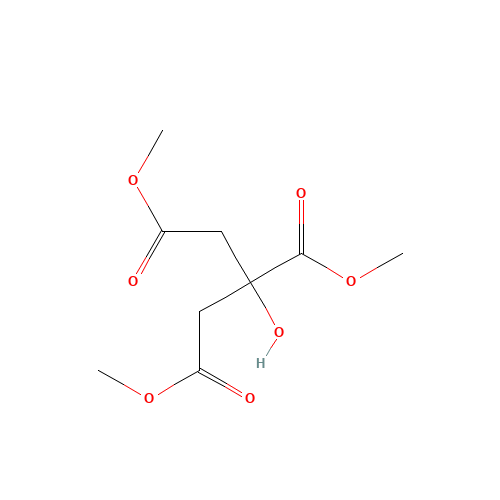 trimethyl 2-hydroxypropane-1,2,3-tricarboxylate (CAS: 1587-20-8) - Chemical Structure and Molecular Formula 
