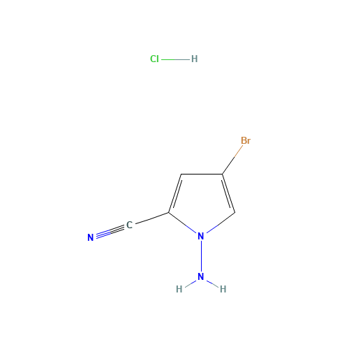 1-amino-4-bromopyrrole-2-carbonitrile;hydrochloride (CAS: 937047-05-7) - Chemical Structure and Molecular Formula 