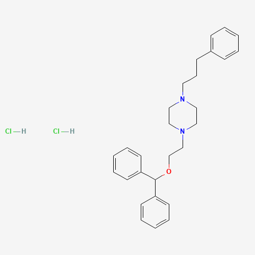 1-(2-benzhydryloxyethyl)-4-(3-phenylpropyl)piperazine;dihydrochloride (CAS: 67469-81-2) - Chemical Structure and Molecular Formula 
