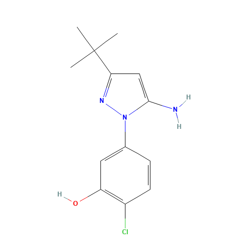 5-(5-amino-3-tert-butylpyrazol-1-yl)-2-chlorophenol (CAS: 945994-85-4) - Related Chemical Product
