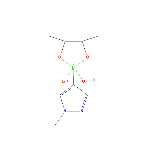 lithium;4-(2-hydroxy-4,4,5,5-tetramethyl-1,3-dioxa-2-boranuidacyclopent-2-yl)-1-methylpyrazole (CAS: 1173889-20-7) - Chemical Structure and Molecular Formula 