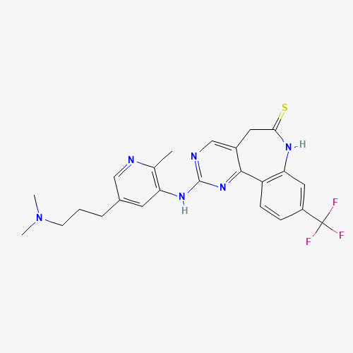 2-[[5-[3-(dimethylamino)propyl]-2-methylpyridin-3-yl]amino]-9-(trifluoromethyl)-5,7-dihydropyrimido[5,4-d][1]benzazepine-6-thione (CAS: 1228960-69-7) - Related Chemical Product