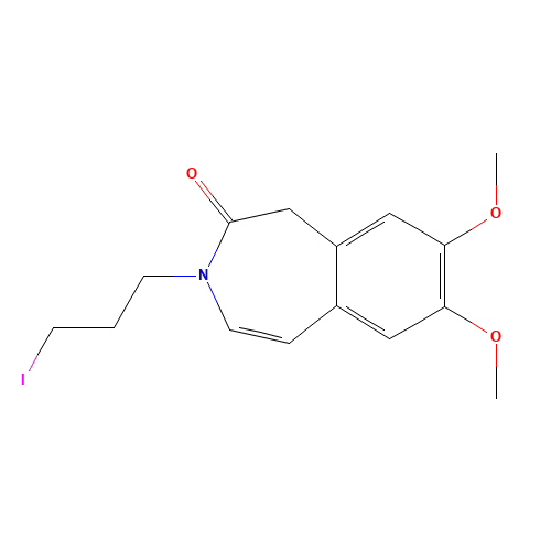 3-(3-iodopropyl)-7,8-dimethoxy-1H-3-benzazepin-2-one (CAS: 148870-57-9) - Chemical Structure and Molecular Formula 