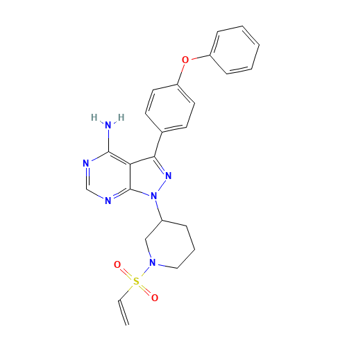 1-(1-ethenylsulfonylpiperidin-3-yl)-3-(4-phenoxyphenyl)pyrazolo[3,4-d]pyrimidin-4-amine (CAS: 936563-90-5) - Related Chemical Product