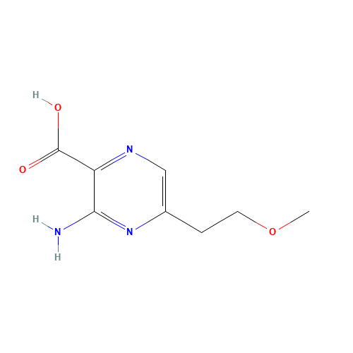 3-amino-5-(2-methoxyethyl)pyrazine-2-carboxylic acid (CAS: 1425842-95-0) - Chemical Structure and Molecular Formula 