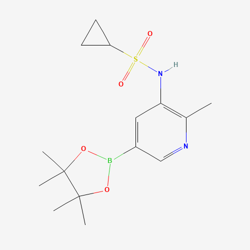 N-[2-methyl-5-(4,4,5,5-tetramethyl-1,3,2-dioxaborolan-2-yl)pyridin-3-yl]cyclopropanesulfonamide (CAS: 1083326-79-7) - Chemical Structure and Molecular Formula 