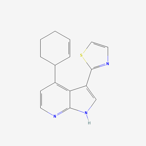 2-(4-cyclohex-2-en-1-yl-1H-pyrrolo[2,3-b]pyridin-3-yl)-1,3-thiazole (CAS: 1046791-46-1) - Chemical Structure and Molecular Formula 