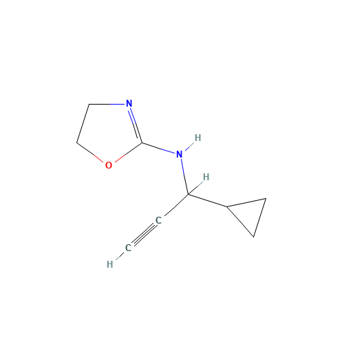 N-(1-cyclopropylprop-2-ynyl)-4,5-dihydro-1,3-oxazol-2-amine (CAS: 1192966-86-1) - Chemical Structure and Molecular Formula 