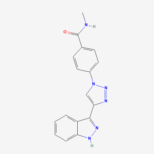 4-[4-(1H-indazol-3-yl)triazol-1-yl]-N-methylbenzamide (CAS: 1383702-77-9) - Chemical Structure and Molecular Formula 