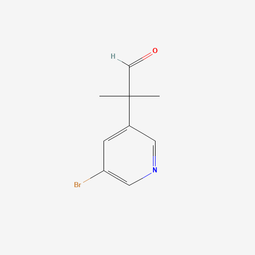 2-(5-bromopyridin-3-yl)-2-methylpropanal (CAS: 1404367-22-1) - Chemical Structure and Molecular Formula 