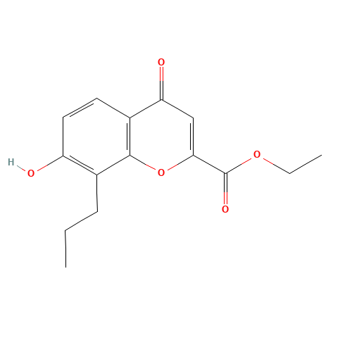 ethyl 7-hydroxy-4-oxo-8-propylchromene-2-carboxylate (CAS: 42368-92-3) - Chemical Structure and Molecular Formula 