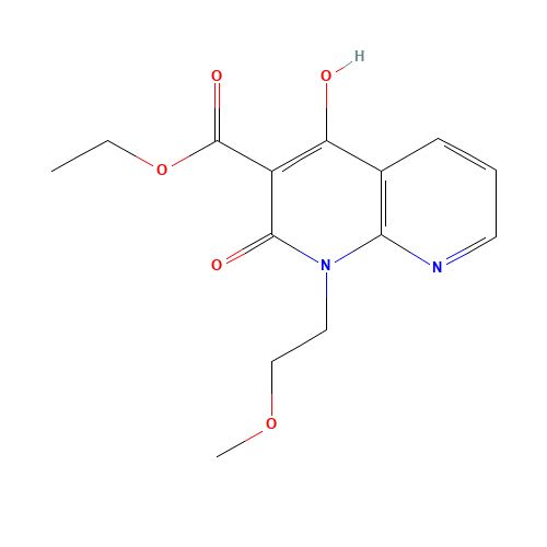 ethyl 4-hydroxy-1-(2-methoxyethyl)-2-oxo-1,8-naphthyridine-3-carboxylate (CAS: 1253790-04-3) - Chemical Structure and Molecular Formula 