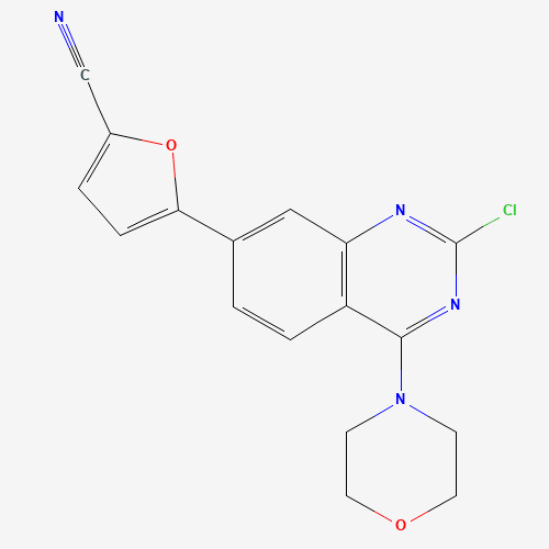 5-(2-chloro-4-morpholin-4-ylquinazolin-7-yl)furan-2-carbonitrile (CAS: 1374208-58-8) - Chemical Structure and Molecular Formula 
