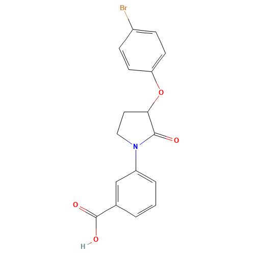 3-[3-(4-bromophenoxy)-2-oxopyrrolidin-1-yl]benzoic acid (CAS: 649774-20-9) - Related Chemical Product
