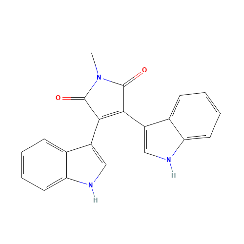 3,4-bis(1H-indol-3-yl)-1-methylpyrrole-2,5-dione (CAS: 113963-68-1) - Chemical Structure and Molecular Formula 