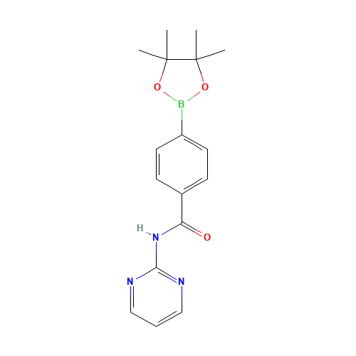 N-pyrimidin-2-yl-4-(4,4,5,5-tetramethyl-1,3,2-dioxaborolan-2-yl)benzamide (CAS: 1419221-34-3) - Chemical Structure and Molecular Formula 