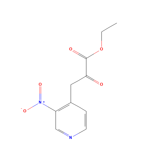 ethyl 3-(3-nitropyridin-4-yl)-2-oxopropanoate (CAS: 24334-18-7) - Chemical Structure and Molecular Formula 