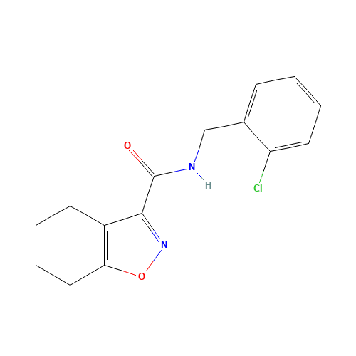 N-[(2-chlorophenyl)methyl]-4,5,6,7-tetrahydro-1,2-benzoxazole-3-carboxamide (CAS: 894589-14-1) - Chemical Structure and Molecular Formula 