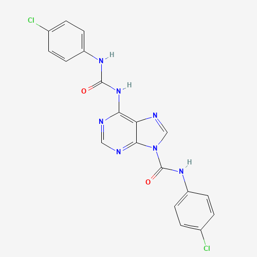N-(4-chlorophenyl)-6-[(4-chlorophenyl)carbamoylamino]purine-9-carboxamide (CAS: 1092352-77-6) - Related Chemical Product