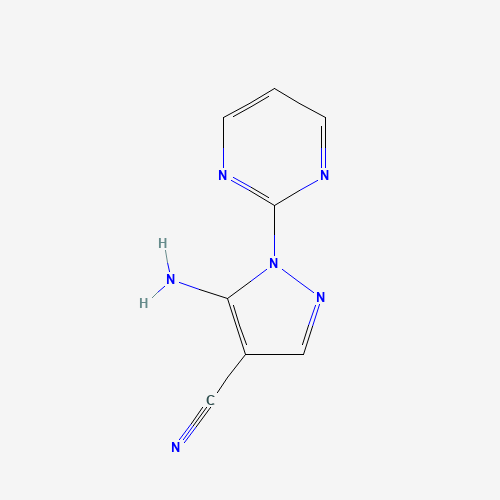 5-amino-1-pyrimidin-2-ylpyrazole-4-carbonitrile (CAS: 89978-00-7) - Chemical Structure and Molecular Formula 
