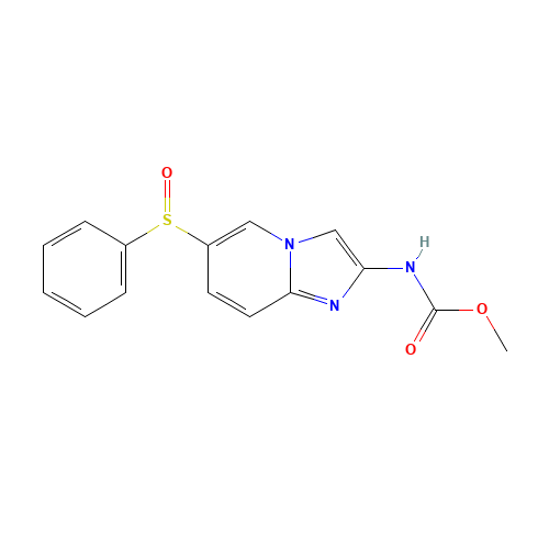 methyl N-[6-(benzenesulfinyl)imidazo[1,2-a]pyridin-2-yl]carbamate (CAS: 64064-54-6) - Chemical Structure and Molecular Formula 