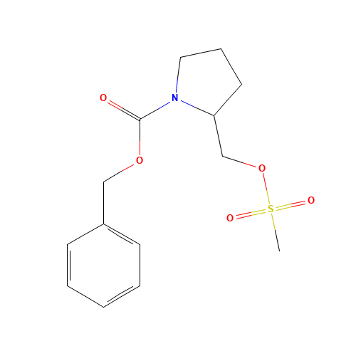 benzyl 2-(methylsulfonyloxymethyl)pyrrolidine-1-carboxylate (CAS: 317830-92-5) - Chemical Structure and Molecular Formula 