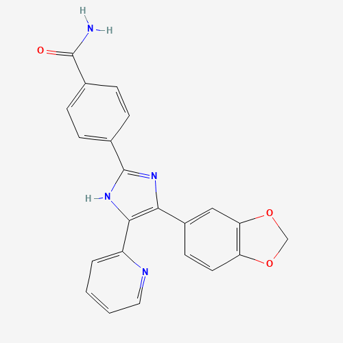 4-[4-(1,3-benzodioxol-5-yl)-5-pyridin-2-yl-1H-imidazol-2-yl]benzamide (CAS: 301836-41-9) - Related Chemical Product