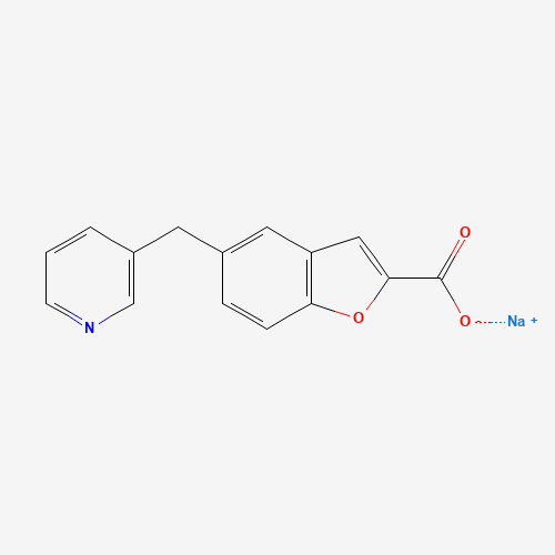 sodium;5-(pyridin-3-ylmethyl)-1-benzofuran-2-carboxylate (CAS: 85666-17-7) - Chemical Structure and Molecular Formula 