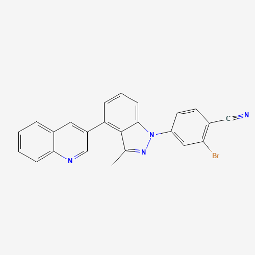 2-bromo-4-(3-methyl-4-quinolin-3-ylindazol-1-yl)benzonitrile (CAS: 1246306-64-8) - Related Chemical Product