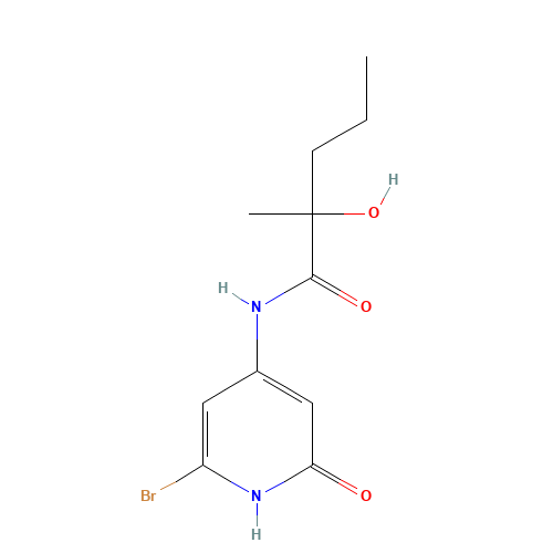 N-(2-bromo-6-oxo-1H-pyridin-4-yl)-2-hydroxy-2-methylpentanamide (CAS: 1433905-02-2) - Chemical Structure and Molecular Formula 