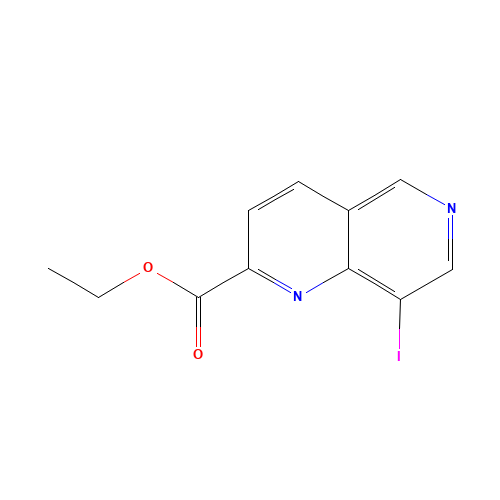 ethyl 8-iodo-1,6-naphthyridine-2-carboxylate (CAS: 1005030-67-0) - Chemical Structure and Molecular Formula 