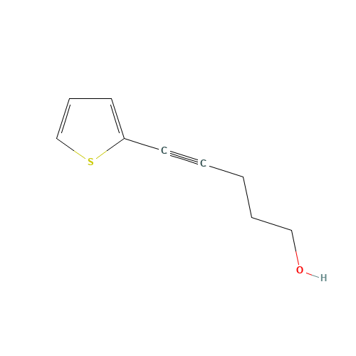 5-thiophen-2-ylpent-4-yn-1-ol (CAS: 124855-50-1) - Chemical Structure and Molecular Formula 