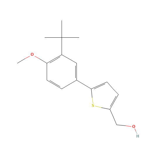 [5-(3-tert-butyl-4-methoxyphenyl)thiophen-2-yl]methanol (CAS: 196960-91-5) - Chemical Structure and Molecular Formula 