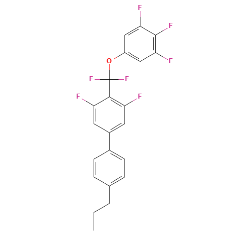2-[difluoro-(3,4,5-trifluorophenoxy)methyl]-1,3-difluoro-5-(4-propylphenyl)benzene (CAS: 303186-20-1) - Chemical Structure and Molecular Formula 