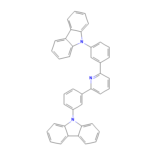 9-[3-[6-(3-carbazol-9-ylphenyl)pyridin-2-yl]phenyl]carbazole (CAS: 1013405-24-7) - Chemical Structure and Molecular Formula 