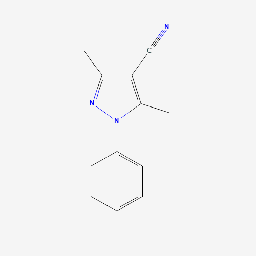 3,5-dimethyl-1-phenylpyrazole-4-carbonitrile (CAS: 23198-55-2) - Chemical Structure and Molecular Formula 