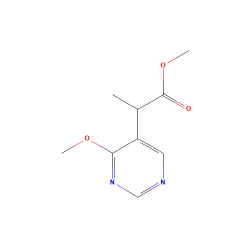 methyl 2-(4-methoxypyrimidin-5-yl)propanoate (CAS: 1190392-39-2) - Chemical Structure and Molecular Formula 