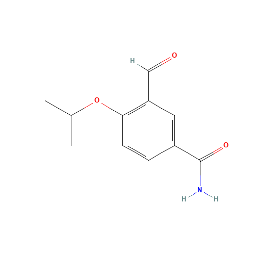 3-formyl-4-propan-2-yloxybenzamide (CAS: 190271-79-5) - Chemical Structure and Molecular Formula 