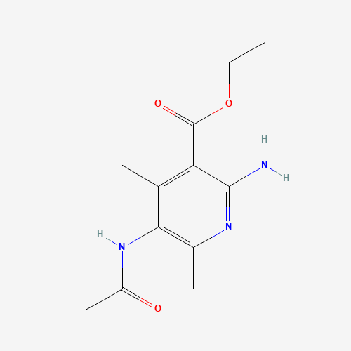 ethyl 5-acetamido-2-amino-4,6-dimethylpyridine-3-carboxylate (CAS: 51076-33-6) - Chemical Structure and Molecular Formula 