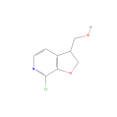 (7-chloro-2,3-dihydrofuro[2,3-c]pyridin-3-yl)methanol (CAS: 174469-04-6) - Chemical Structure and Molecular Formula 