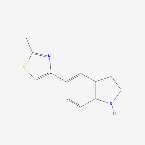 4-(2,3-dihydro-1H-indol-5-yl)-2-methyl-1,3-thiazole (CAS: 144340-48-7) - Chemical Structure and Molecular Formula 
