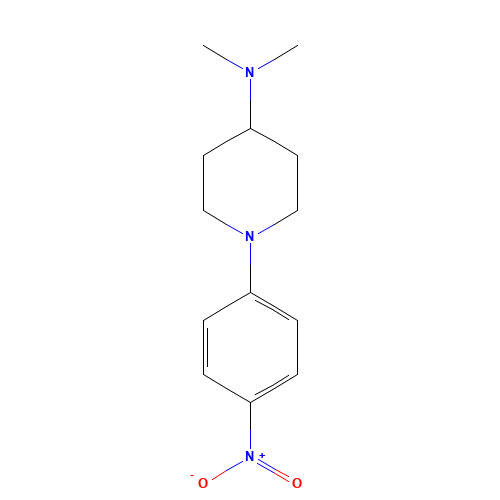N,N-dimethyl-1-(4-nitrophenyl)piperidin-4-amine (CAS: 211247-60-8) - Chemical Structure and Molecular Formula 