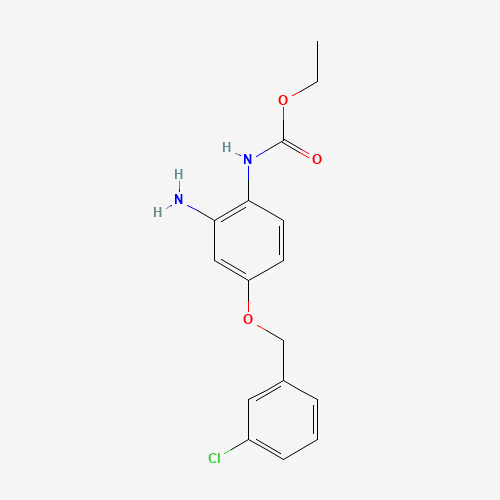 ethyl N-[2-amino-4-[(3-chlorophenyl)methoxy]phenyl]carbamate (CAS: 1043425-01-9) - Chemical Structure and Molecular Formula 