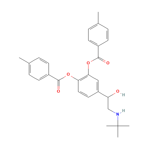 [4-[2-(tert-butylamino)-1-hydroxyethyl]-2-(4-methylbenzoyl)oxyphenyl] 4-methylbenzoate (CAS: 30392-40-6) - Chemical Structure and Molecular Formula 