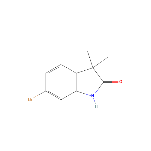 6-bromo-3,3-dimethyl-1H-indol-2-one (CAS: 158326-84-2) - Chemical Structure and Molecular Formula 