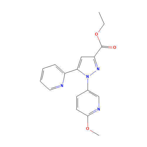 ethyl 1-(6-methoxypyridin-3-yl)-5-pyridin-2-ylpyrazole-3-carboxylate (CAS: 741286-71-5) - Related Chemical Product