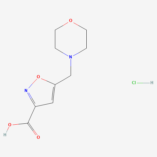 5-(morpholin-4-ylmethyl)-1,2-oxazole-3-carboxylic acid;hydrochloride (CAS: 944450-97-9) - Chemical Structure and Molecular Formula 