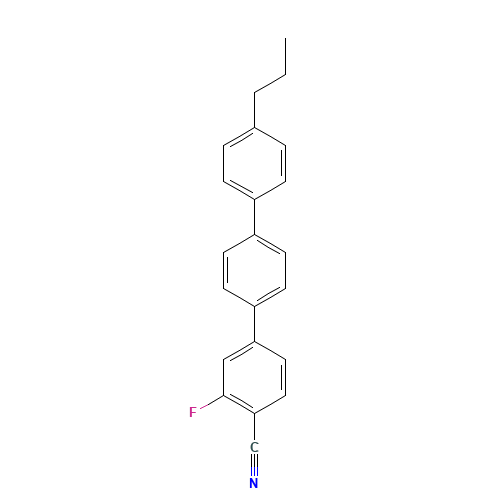 2-fluoro-4-[4-(4-propylphenyl)phenyl]benzonitrile (CAS: 127655-35-0) - Chemical Structure and Molecular Formula 